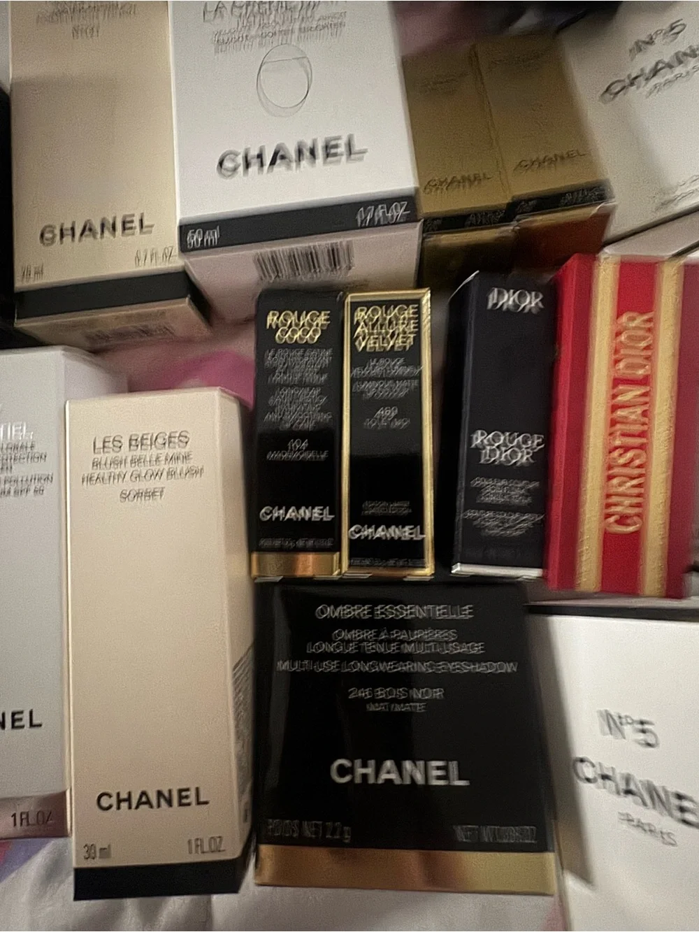 CHANEL Assorted Beauty Boxes in White, Black, Cream & Gold